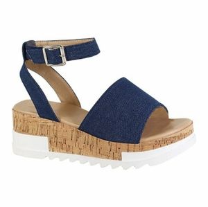 Yoki Denim Brenda Platform Sandals Women 8.5 M
